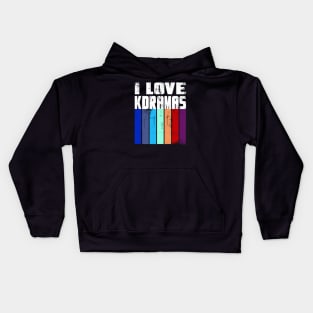 I love K Dramas with distressed color bars Kids Hoodie